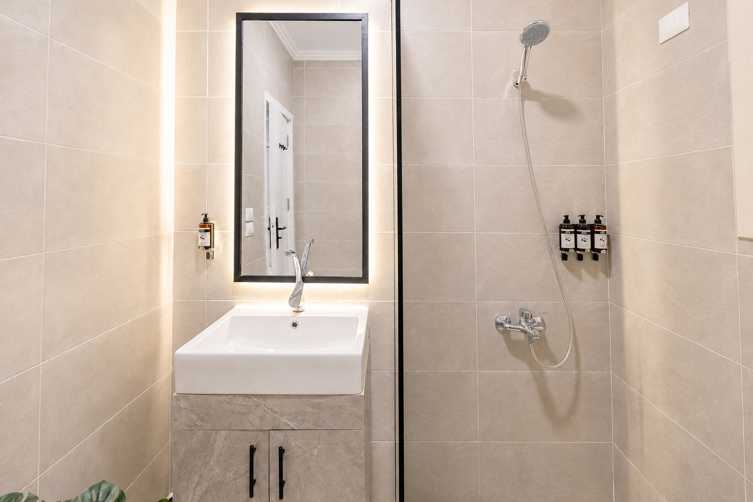 Travelholic Navy Nest 2BR Apartment | Lotus 206 — Full bathroom 1 in Travelholic Residence near Mivida. Unit 206., Egypt — photo 2