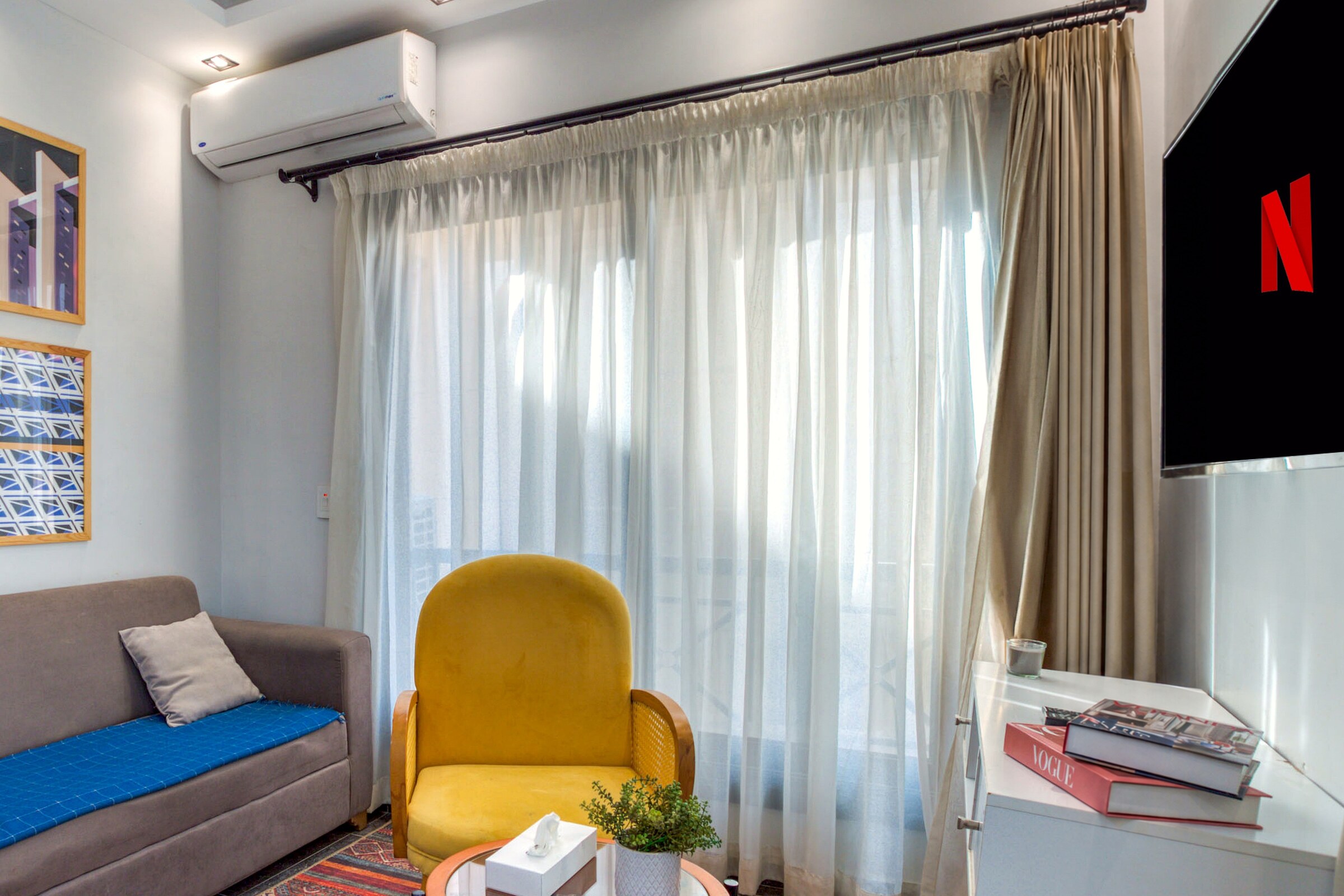 Travelholic Boho Heaven Studio near AUC | AUC 403 — Living Room in Travelholic AUC Residence. Unit 403., Egypt — photo 3