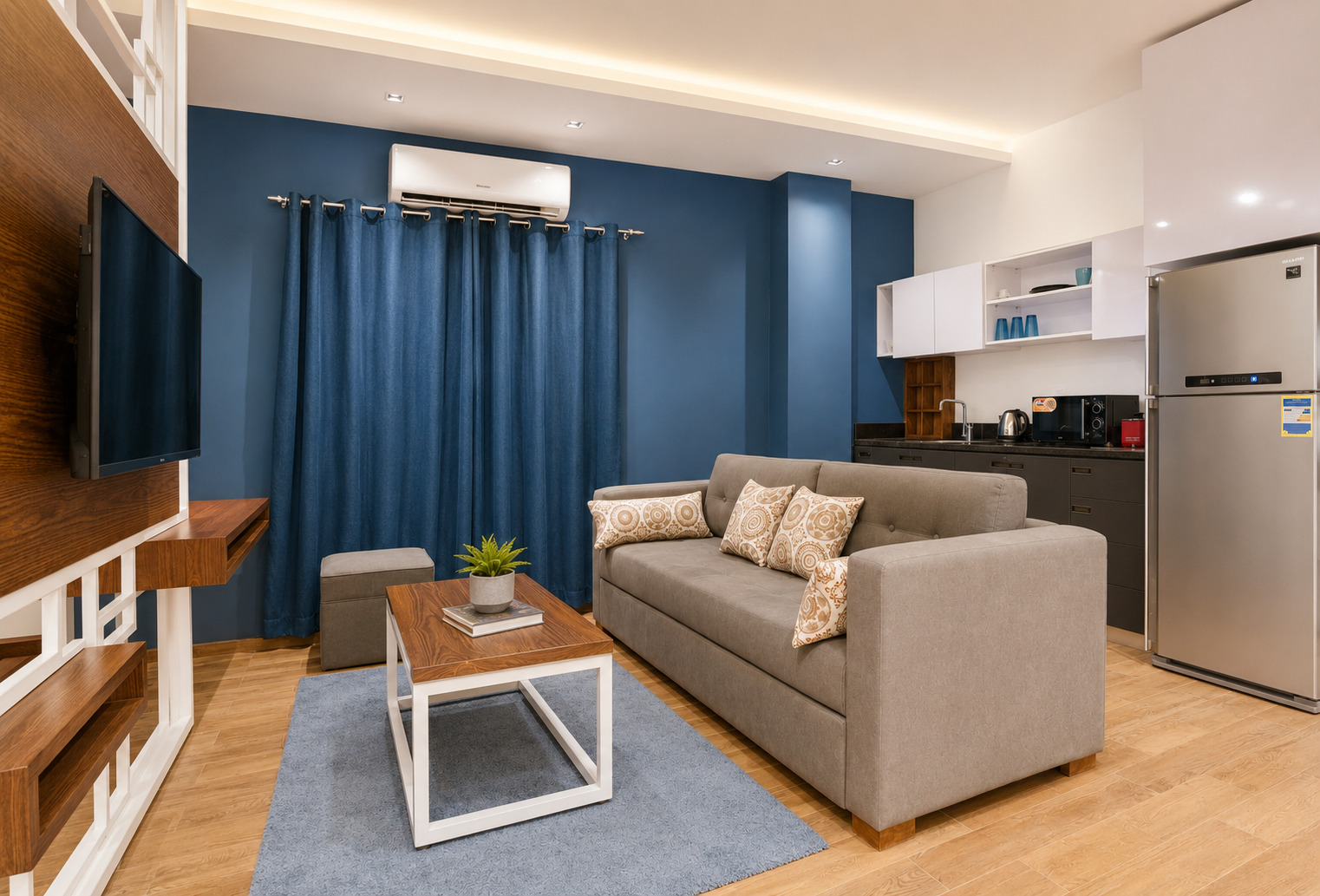 Travelholic Comfy Mega Studio near CFC | South Academy 204 — Full Kitchen in Travelholic New Cairo Residence. Unit 204., Egypt — photo 2