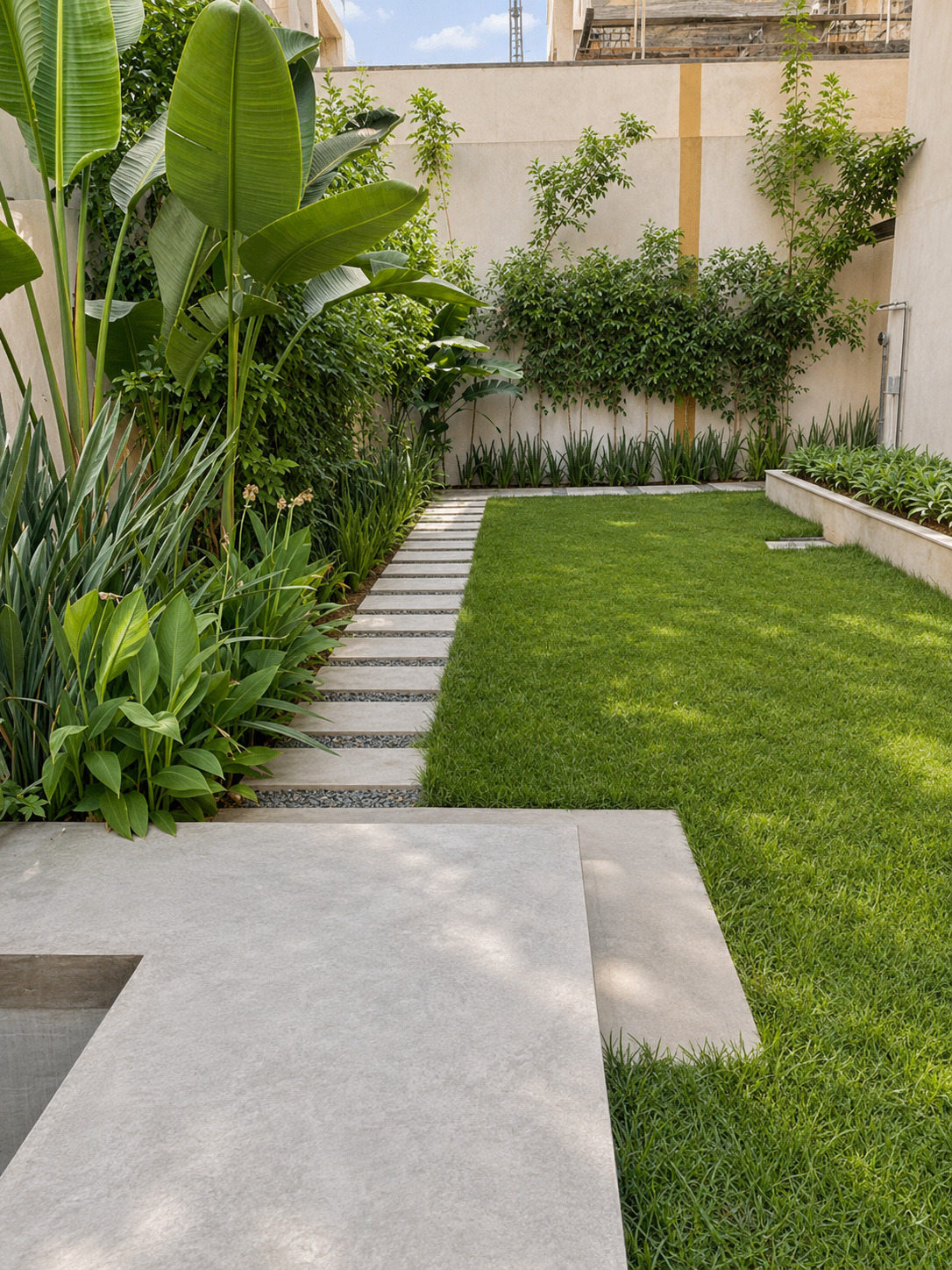 Travelholic Comfy Mega Studio near CFC | South Academy 204 — Backyard in Travelholic New Cairo Residence. Unit 204., Egypt