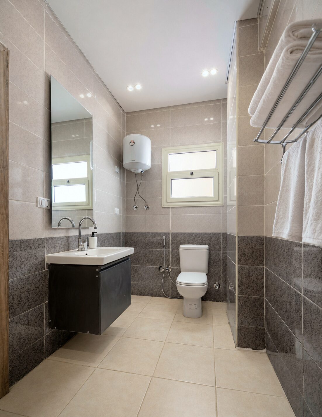 Travelholic Boho Garden 2BR Apartment | 90 Residence 103 — Full bathroom 1 in Travelholic 90st Residence. Unit 103., Egypt