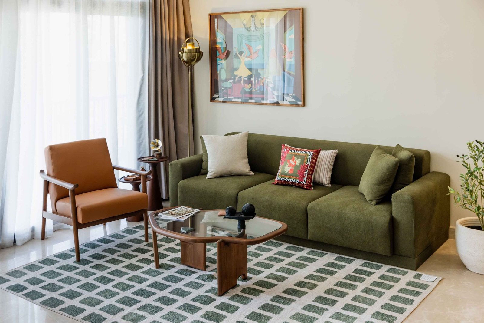 Sunlit 3BR Apartment – Garden View – CFC — Living Room in Aura, Cairo Festival City, Egypt — photo 2