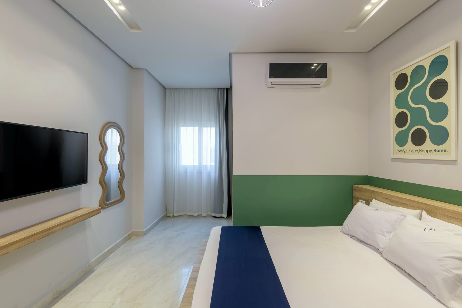 Travelholic Greenish 1BR Apartment | 90 Residence 204 — Bedroom 1 in Travelholic 90st Residence. Unit 204., Egypt