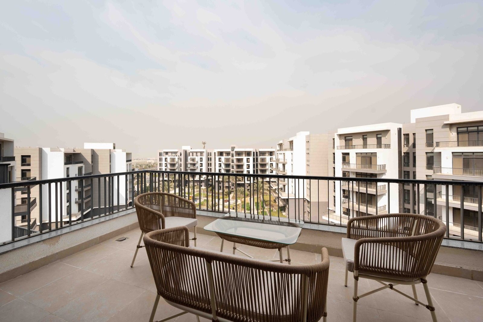 Airy 1BR Apartment – City View – CFC — Balcony in Aura, Cairo Festival City, Egypt — photo 2