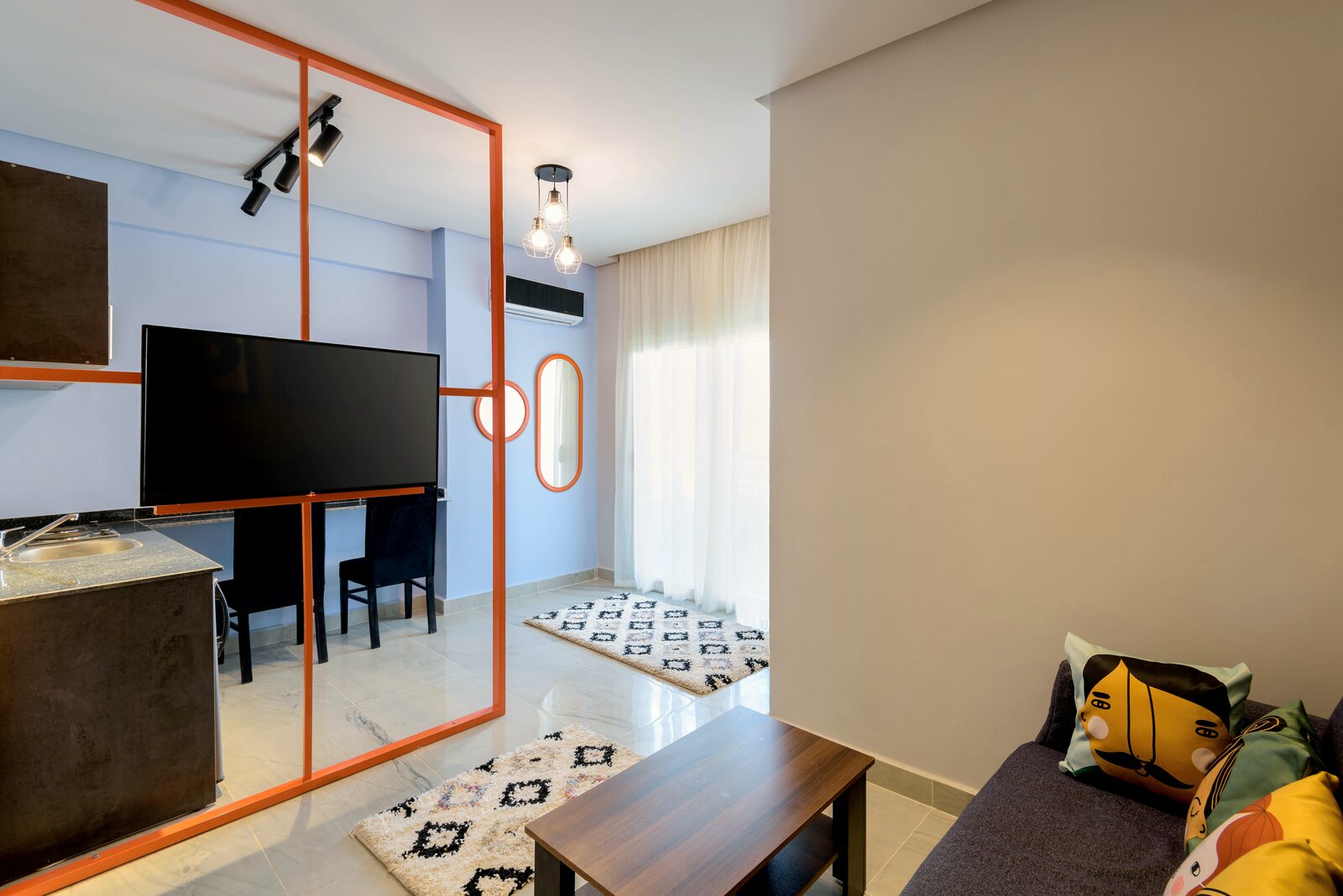 Travelholic Colorful Studio with Balcony | 90 Residence 205 — Living Room in Travelholic 90st Residence. Unit 205., Egypt