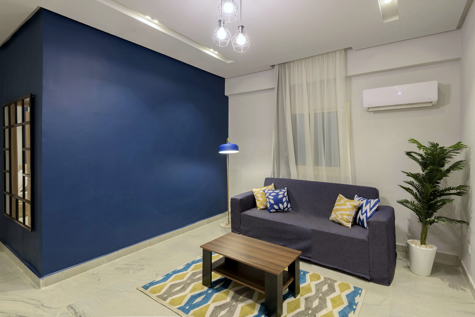 Travelholic Blue & White 2BR Apartment | 90 Residence 306 — Living Room in Travelholic 90st Residence. Unit 306., Egypt — photo 2