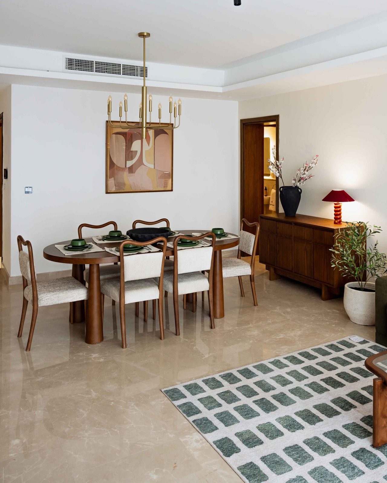 Sleek 2BR Apartment – City View – CFC — Dining Area in Aura, Cairo Festival City, Egypt