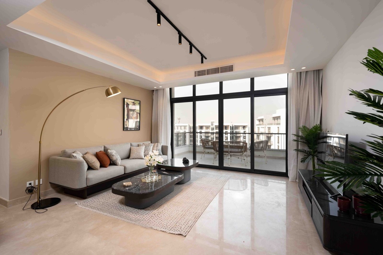 Vibrant 2BR Apartment – Garden View – CFC — Living Room in Aura, Cairo Festival City, Egypt