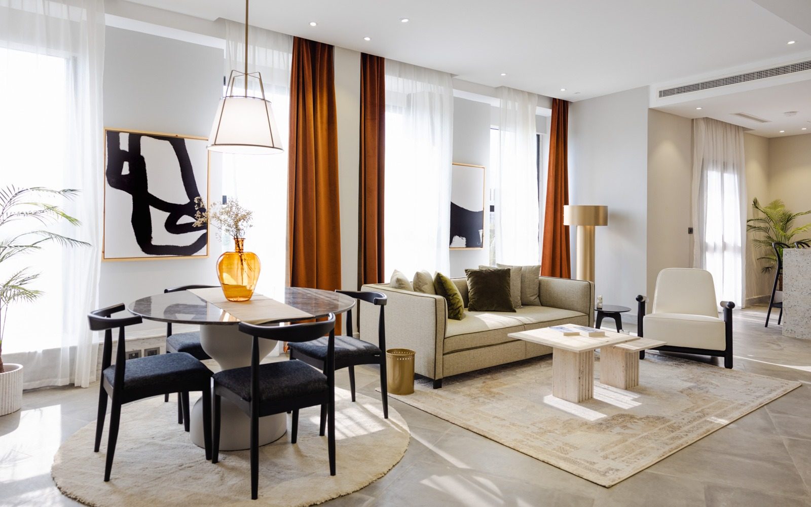 Airy 2BR Apartment – City View – Boutique Nest — Living Room in New Cairo, Egypt