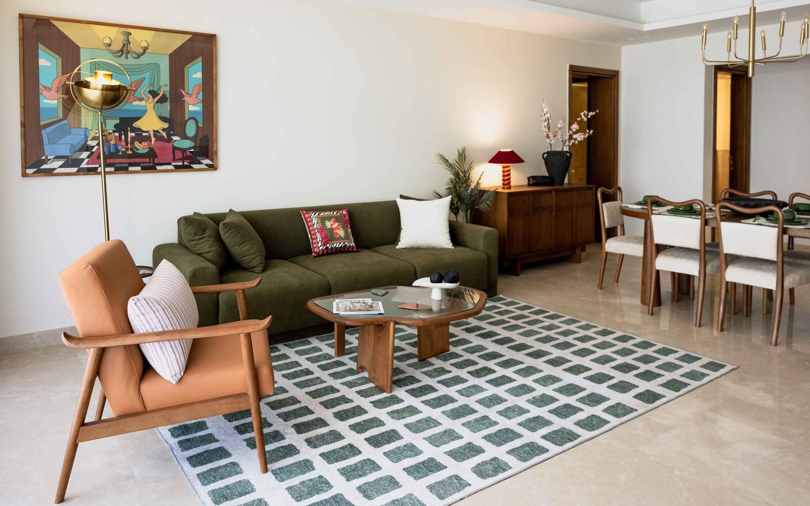 Modern 3BR Apartment – Garden View – CFC — Living Room in Aura, Cairo Festival City, Egypt — photo 2