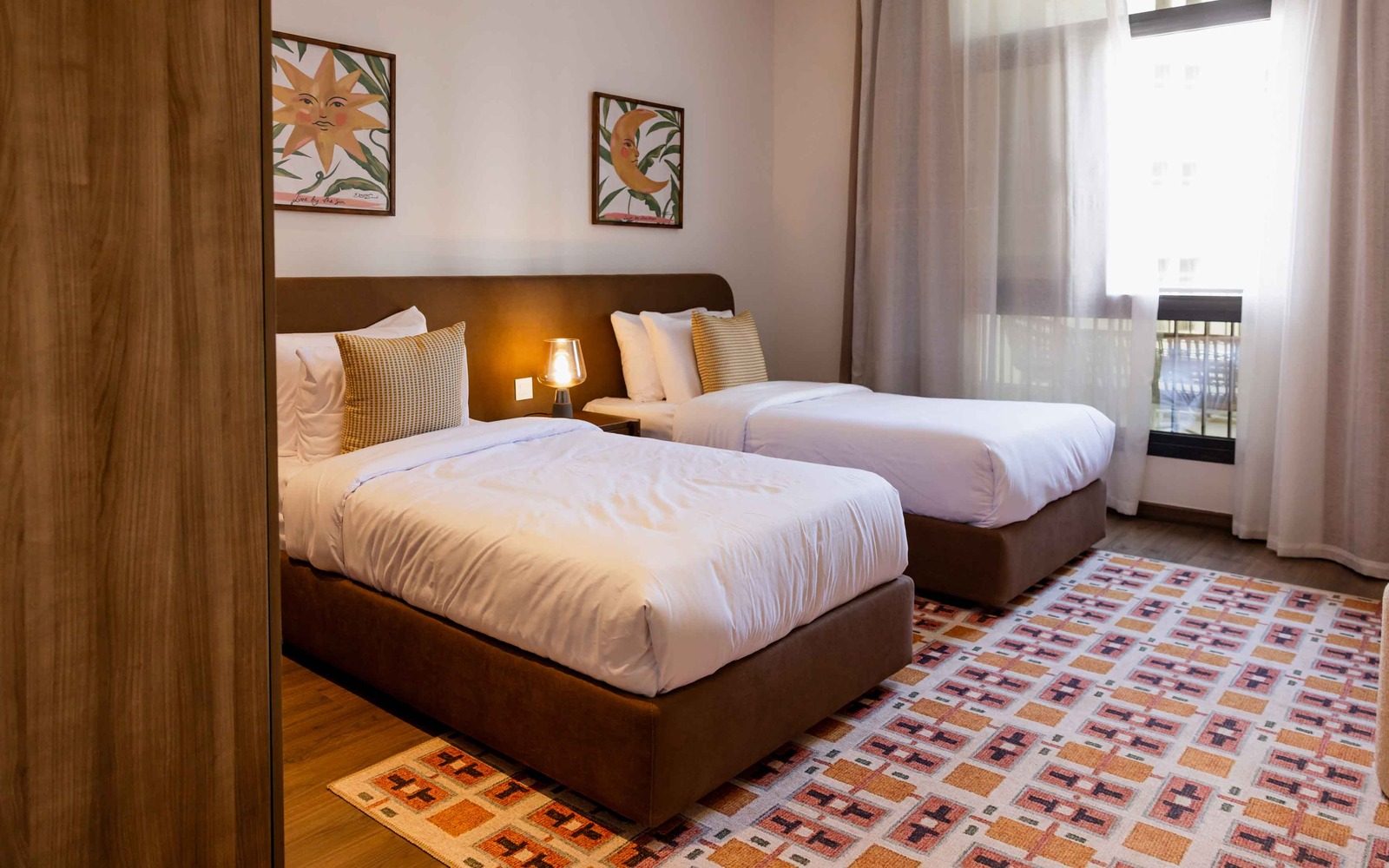 Modern 3BR Apartment – Garden View – CFC — Bedroom 2 in Aura, Cairo Festival City, Egypt