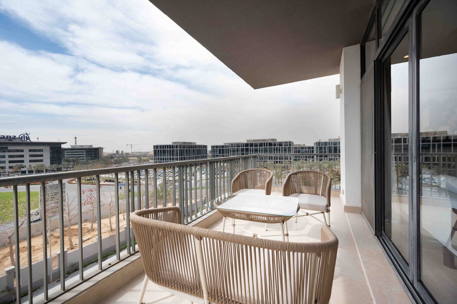 Breezy 2BR Apartment – City View – CFC — Balcony in Aura, Cairo Festival City, Egypt — photo 3
