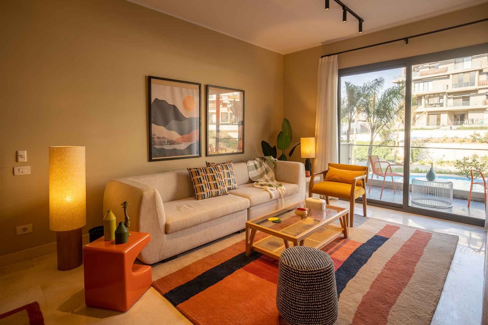 Graceful 3BR Apartment – Pool View – SODIC — Living Room in SODIC Villette, Egypt