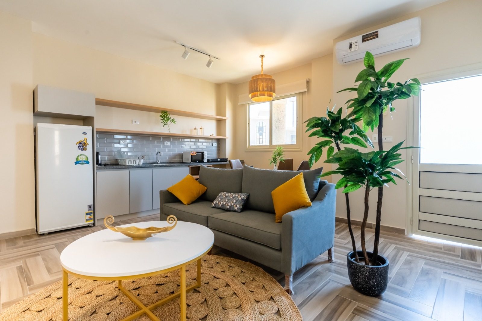 Pristine 1BR Apartment – City View – Arkan Plaza — Living Room in Near Arkan Plaza, Sheikh Zayed, Egypt