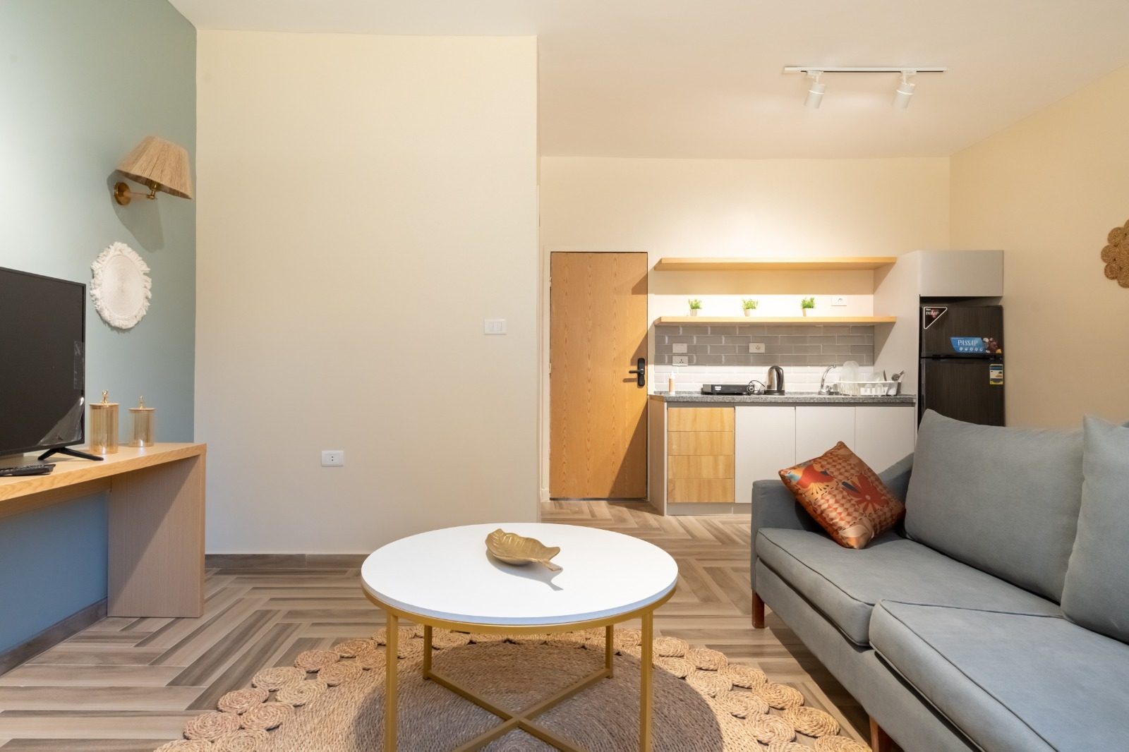 Curated 1BR Apartment – City View – Arkan Plaza — Living Room in Near Arkan Plaza, Sheikh Zayed, Egypt