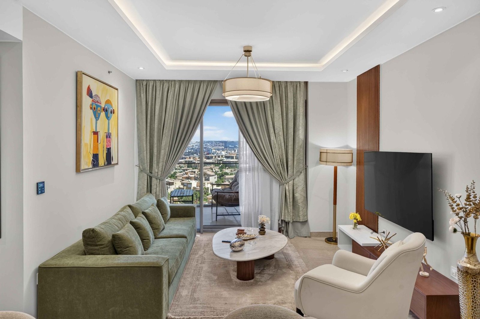 2BR Apartment – City View – Zed Towers — Living Room in ZED Towers, Sheikh Zayed, Egypt