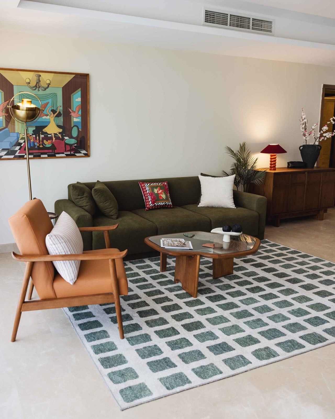 Inviting 2BR Apartment – Garden View – CFC — Living Room in Aura, Cairo Festival City, Egypt
