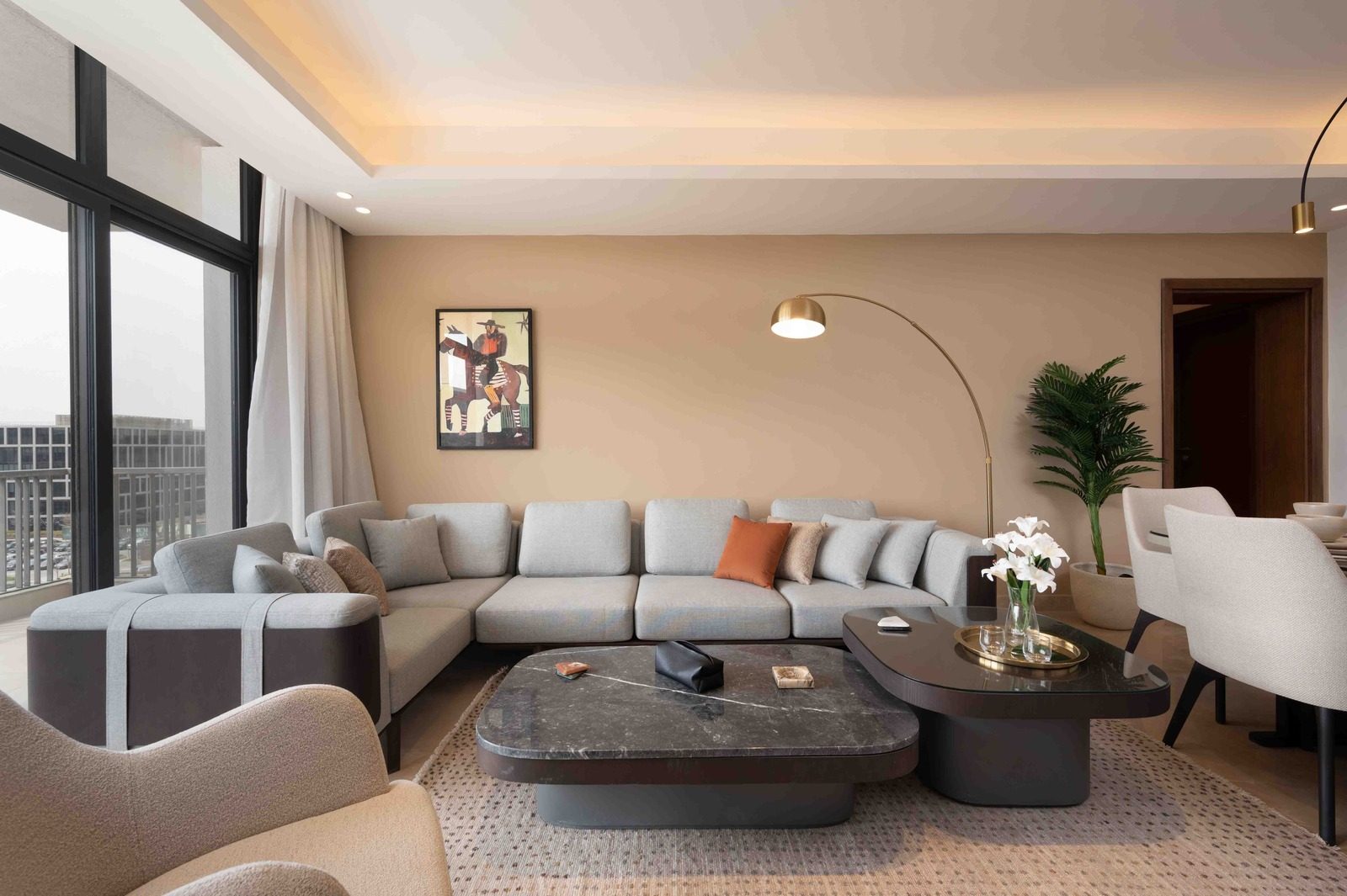 Tranquil 2BR Apartment – Garden View – CFC — Living Room in Aura, Cairo Festival City, Egypt
