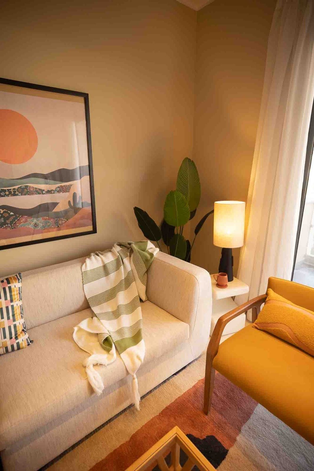 Luminous 2BR Apartment – City View – SODIC — Living Room in SODIC Villette, Egypt