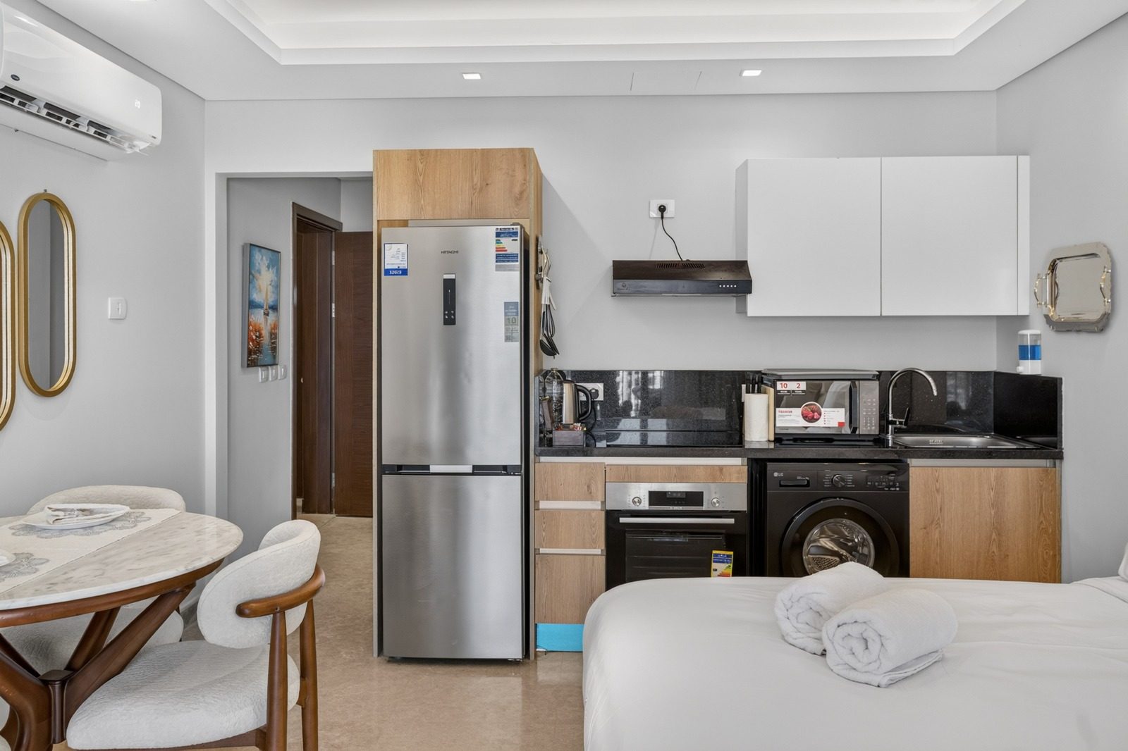 Modern Studio – Sheikh Zayed – ZED Towers — Full Kitchen in ZED Towers, Sheikh Zayed, Egypt