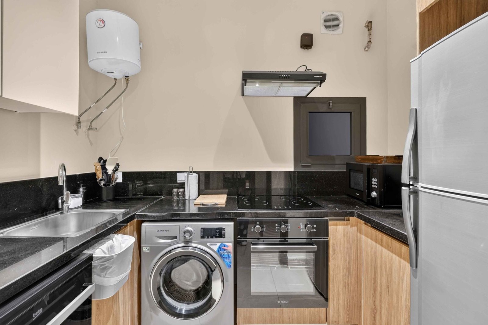 Modern 2BR Apartment – Park View – ZED Towers — Full Kitchen in ZED Towers, Sheikh Zayed, Egypt