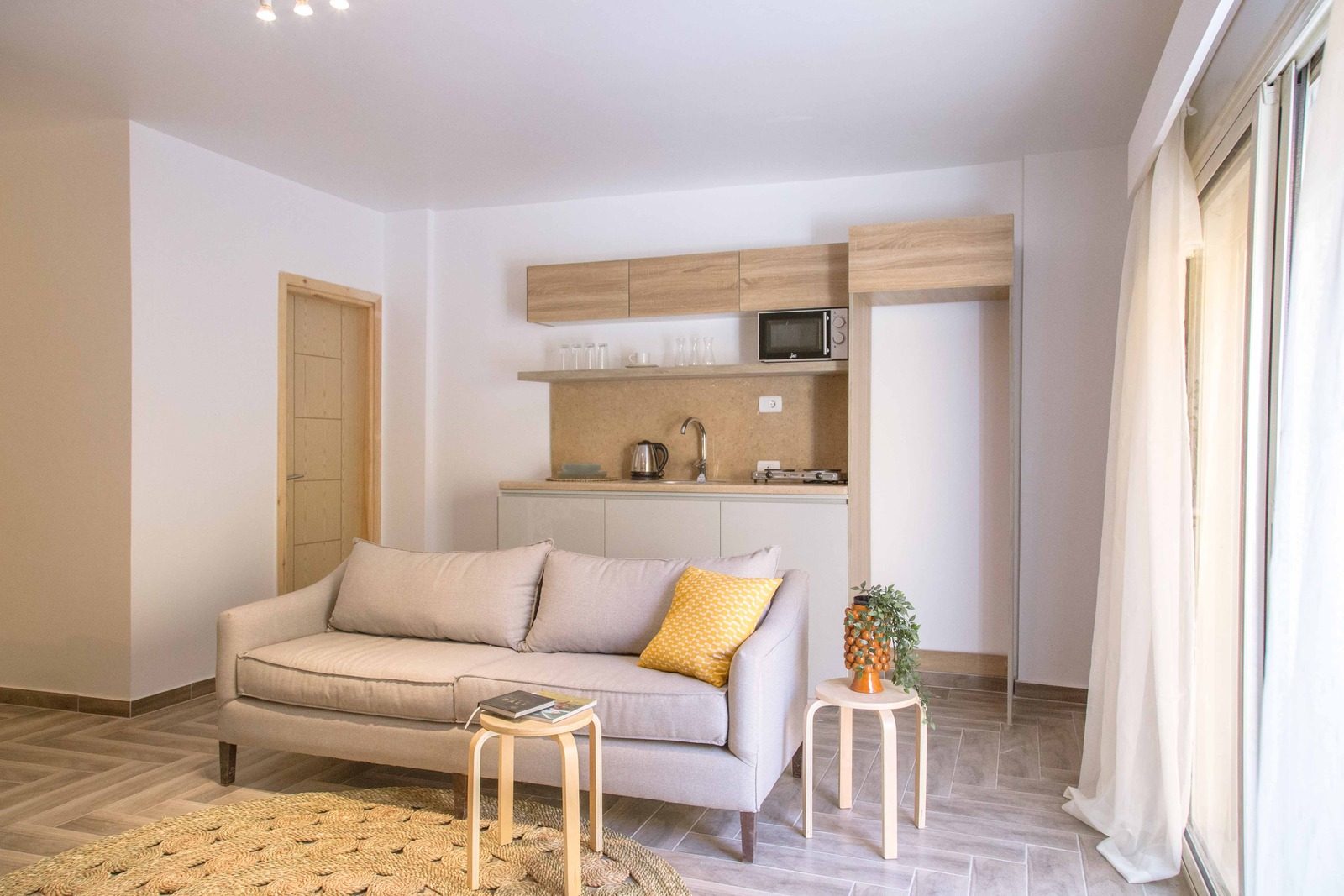 Polished Studio – City View – Arkan Plaza — Living Room in Near Arkan Plaza, Sheikh Zayed, Egypt