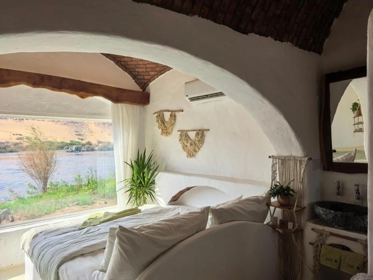 Family Room – Nile View – Nubian Guesthouse, Aswan — Bedroom 1 in Nubian village on the West Bank of the Nile, Aswan, Egypt