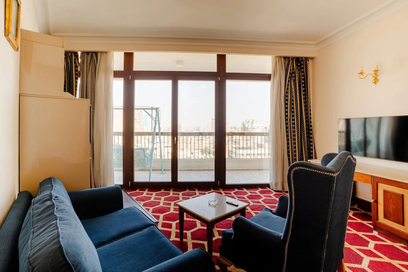 2BR Royal Suite – Nile View – Nile-side Hotel, Zamalek — Living Room in Nile side of Zamalek, Cairo, Egypt