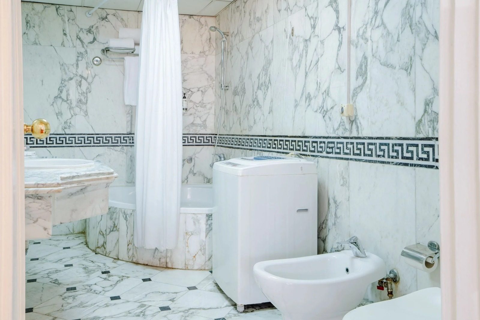 2BR Royal Suite – Nile View – Nile-side Hotel, Zamalek — Full bathroom 1 in Nile side of Zamalek, Cairo, Egypt — photo 3