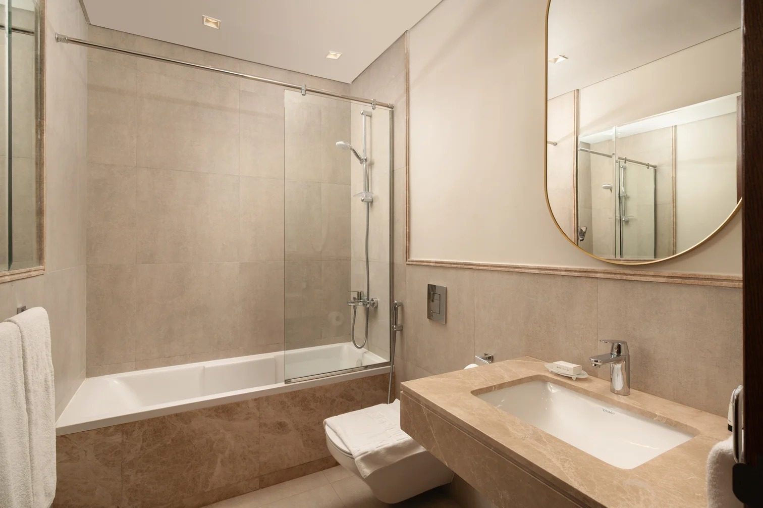 Bright 2BR Apartment with Balcony – Aeon Towers, Sheikh Zayed — Full bathroom 2 in Aeon Towers, Sheikh Zayed City, Egypt