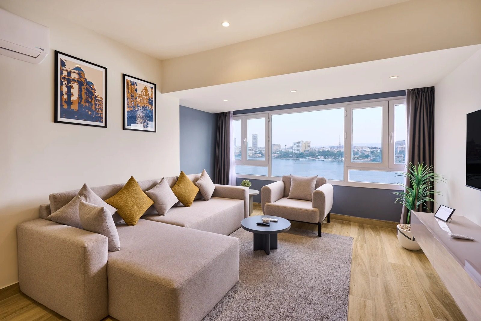 1BR Suite – Nile View – Giza — Living Room in Giza Nile side, near Orman Botanical Garden & Cairo University, Egypt