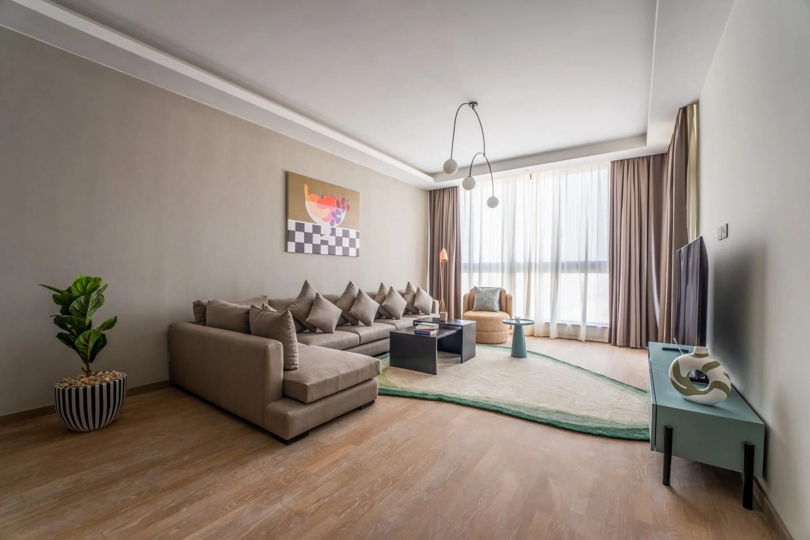 3BR Apartment – Garden View – Aeon Towers, Sheikh Zayed — Living Room in Aeon Towers, Sheikh Zayed City, Egypt