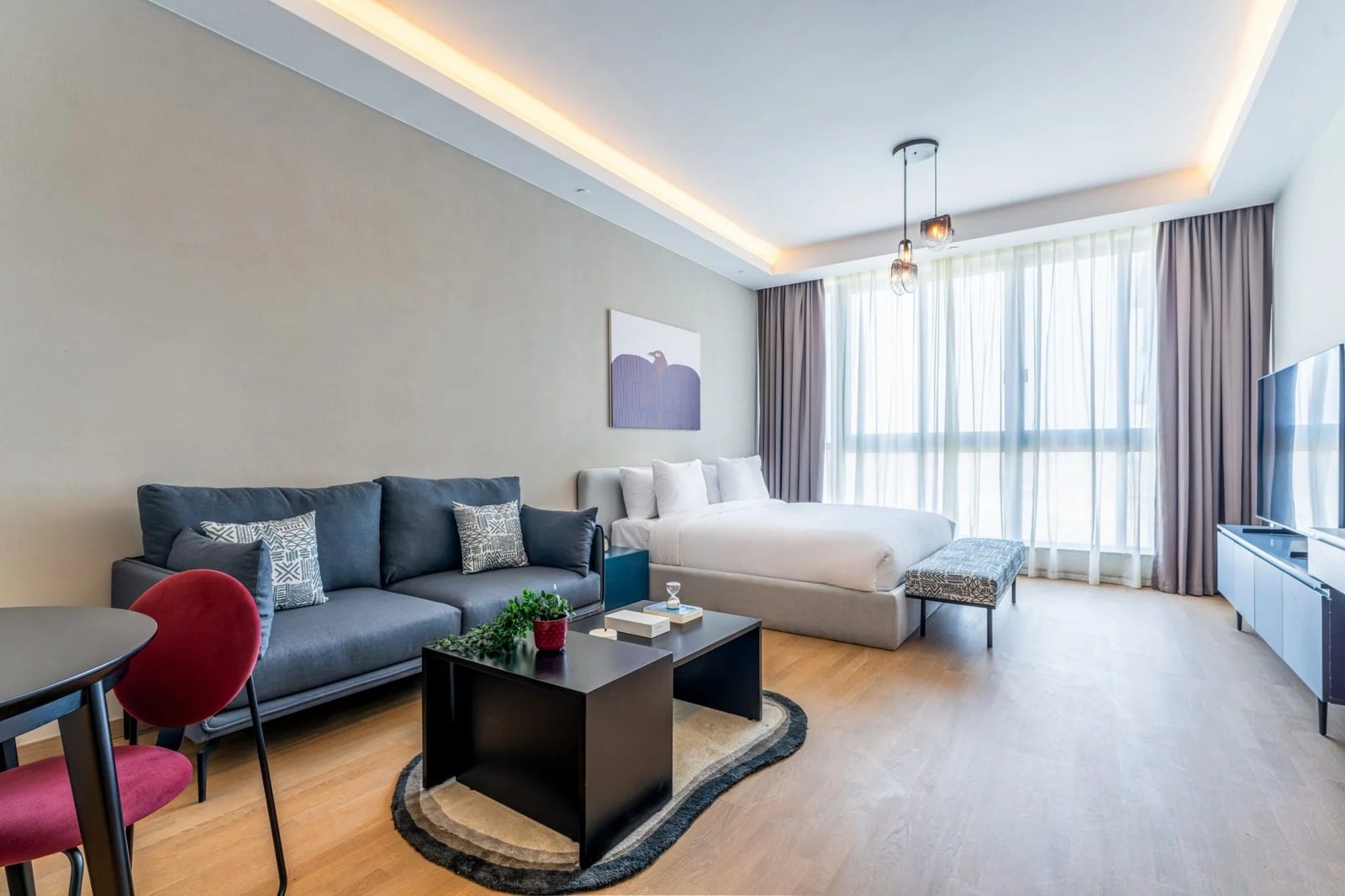 Modern Studio with Kitchen – Aeon Towers, Sheikh Zayed — Living Room in Aeon Towers, Sheikh Zayed City, Egypt