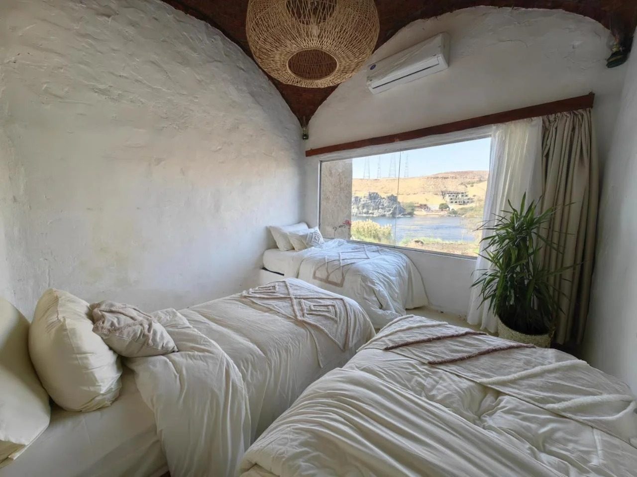 Triple Room – Nile View – Nubian Guesthouse, Aswan — Bedroom 1 in Nubian village on the West Bank of the Nile, Aswan, Egypt