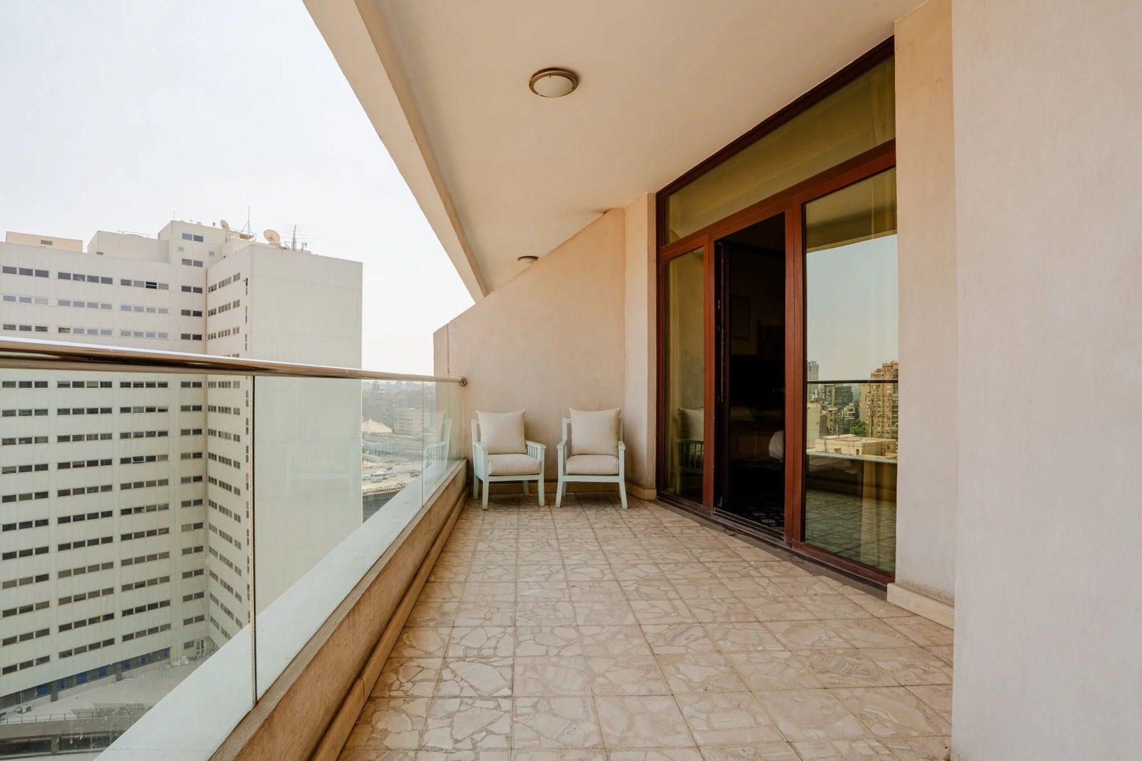 Executive Twin Room with Balcony – City View – Nile-side Hotel, Zamalek — Balcony in Nile side of Zamalek, Cairo, Egypt