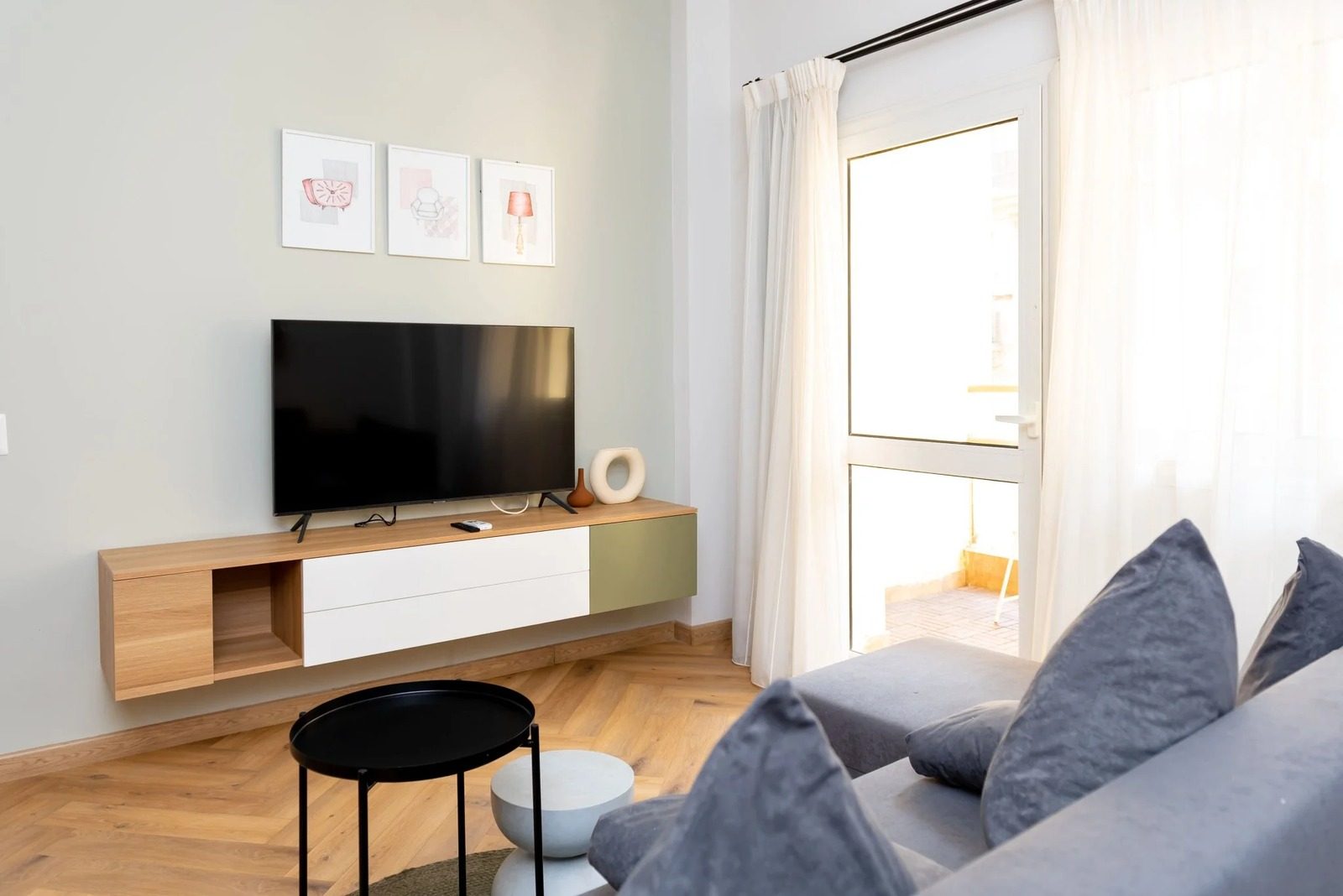 1BR Apartment with Balcony – City View – Downtown Cairo — Living Room in Downtown Cairo, a short walk to Talaat Harb Square and Tahrir Square, Egypt