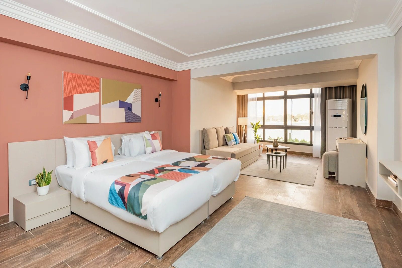 1BR Apartment – Partial Nile View – Giza — Bedroom 1 in Giza Nile side, near Orman Botanical Garden & Cairo University, Egypt