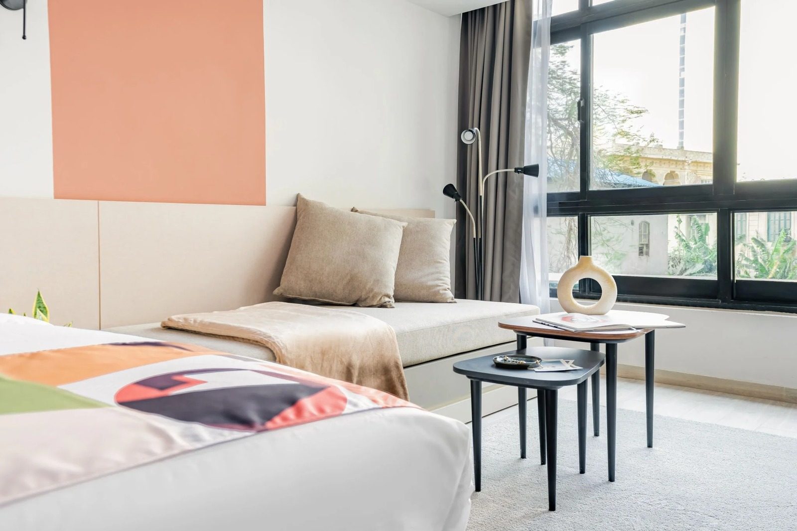 Modern Studio – City View – Giza — Living Room in Giza Nile side, near Orman Botanical Garden & Cairo University, Egypt