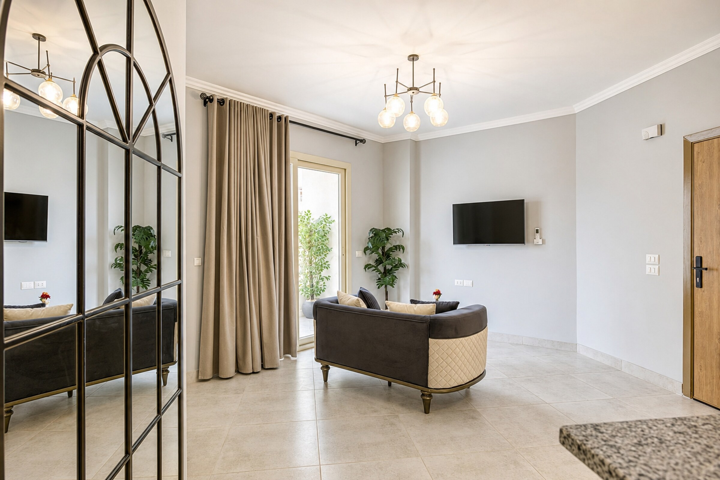 Travelholic Calm Corner 1BR with Balcony | Lotus 104 — Dining Area in Travelholic Residence near Mivida. Unit 104., Egypt