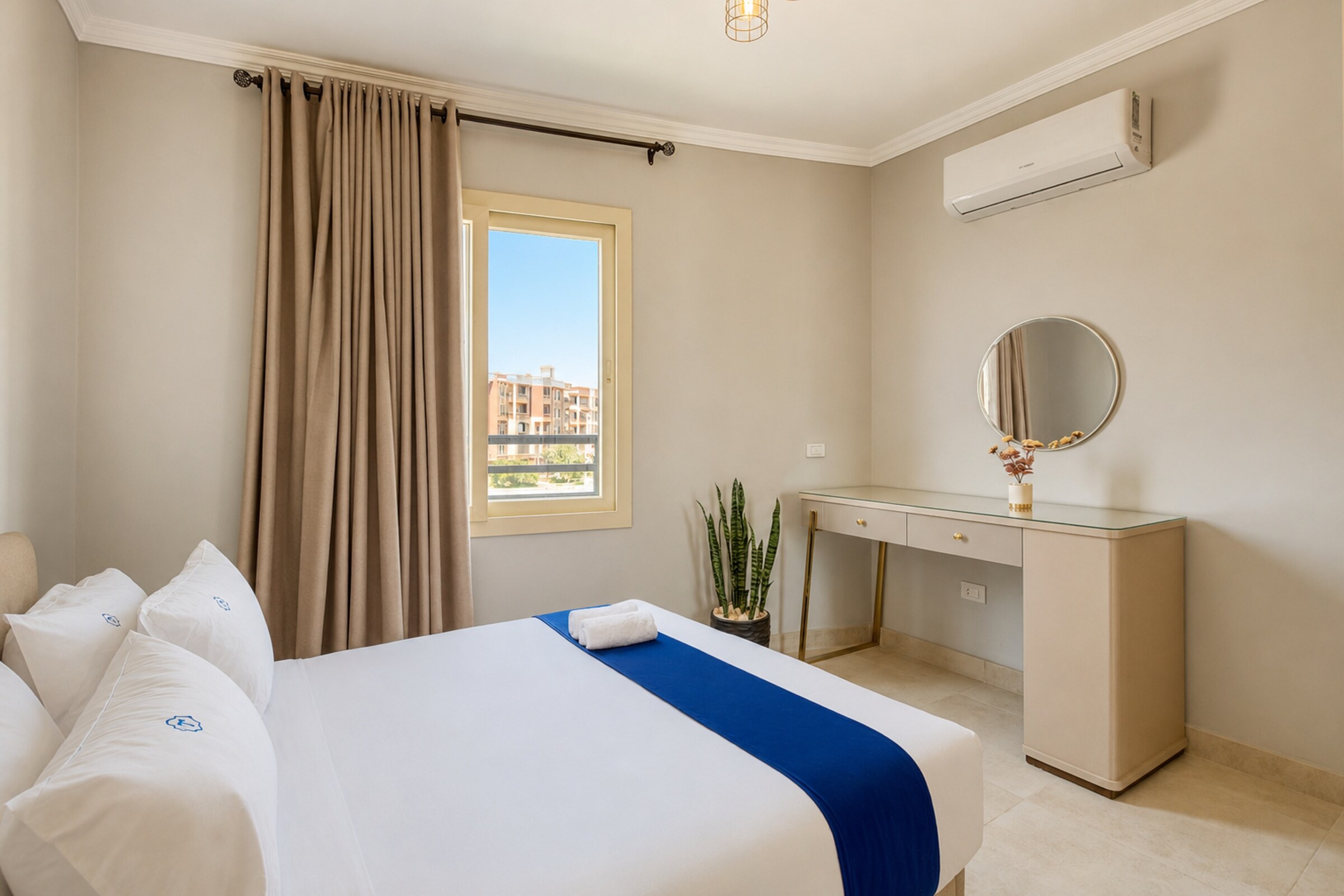 Travelholic Calm Corner 1BR with Balcony | Lotus 204 — Bedroom 1 in Travelholic Residence near Mivida. Unit 204., Egypt