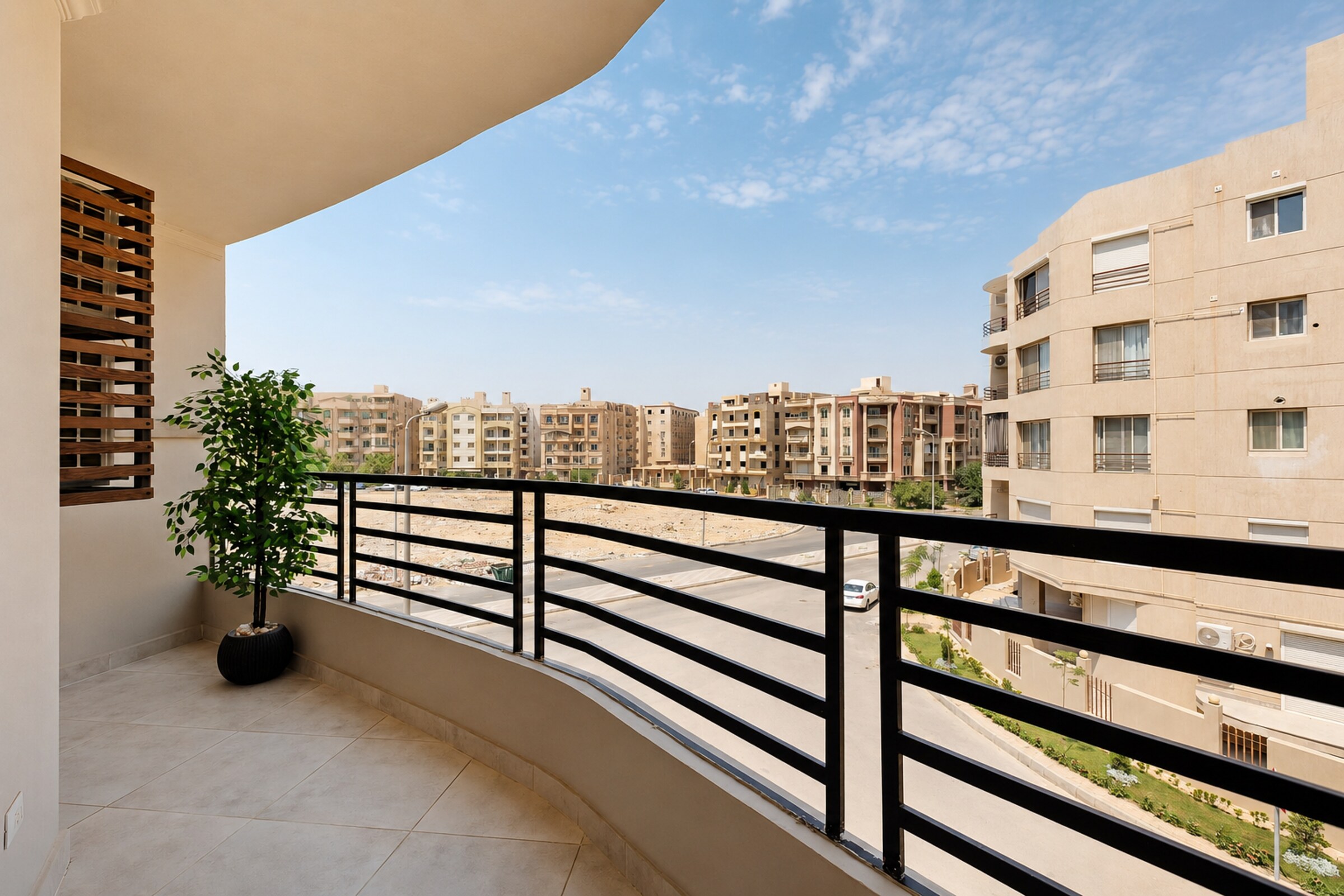 Travelholic Calm Corner 1BR with Balcony | Lotus 204 — Balcony in Travelholic Residence near Mivida. Unit 204., Egypt