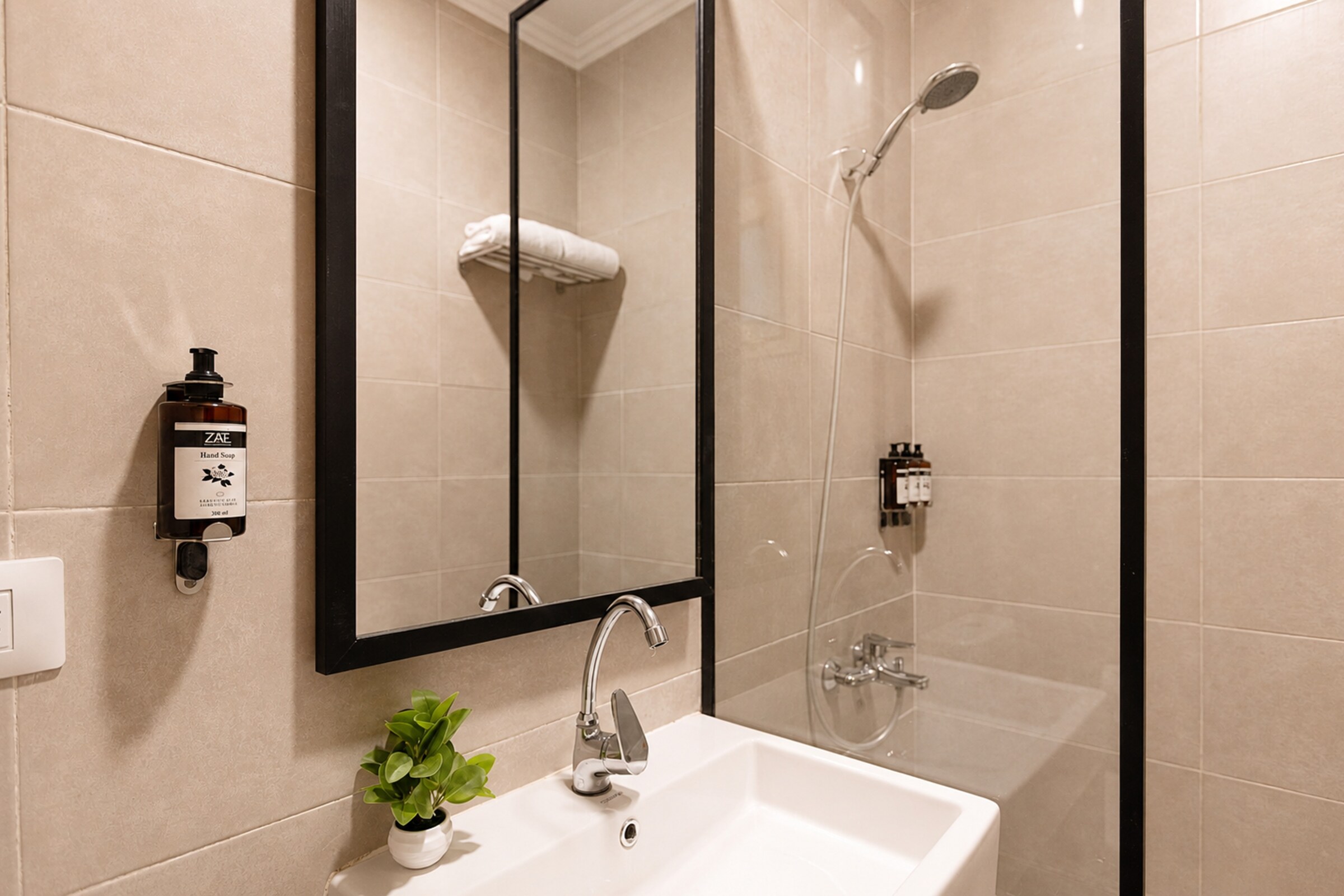 Travelholic Calm Corner 1BR with Balcony | Lotus 204 — Full bathroom 1 in Travelholic Residence near Mivida. Unit 204., Egypt
