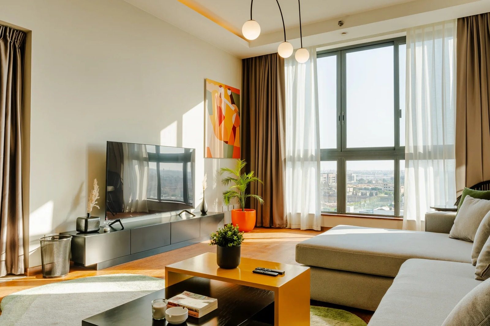 2BR Apartment with Balcony – Aeon Towers, Sheikh Zayed — Living Room in Aeon Towers, Sheikh Zayed City, Egypt