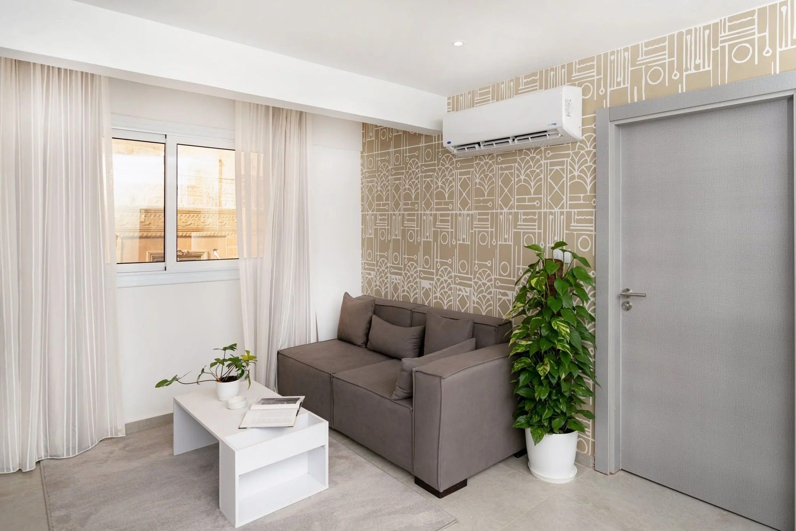 Modern 1BR Apartment – near the Pyramids — Living Room in Haram district, Giza — near the Pyramids and the Grand Egyptian Museum, Egypt