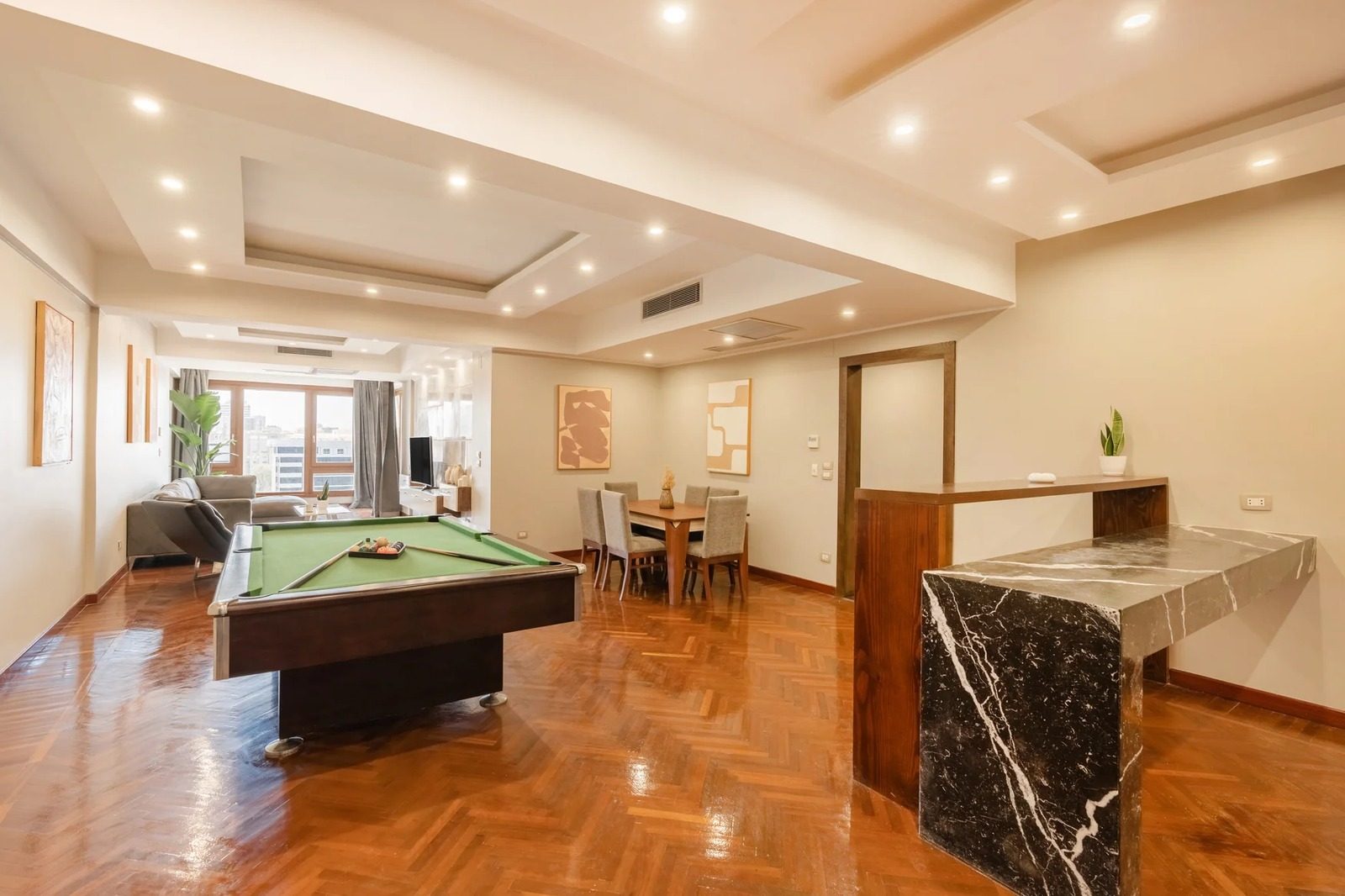 Bright 2BR Apartment – Nile View – Zamalek — Dining Area in Nile side of Zamalek, Cairo, Egypt — photo 2