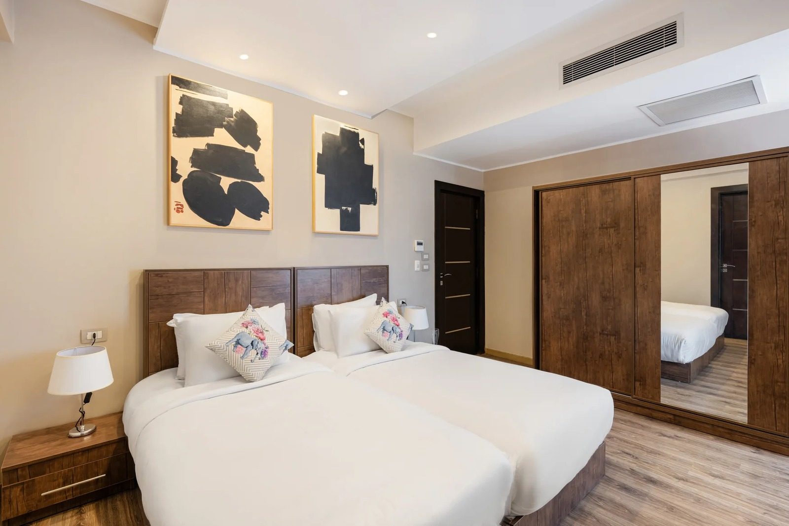 Bright 2BR Apartment – Nile View – Zamalek — Bedroom 2 in Nile side of Zamalek, Cairo, Egypt