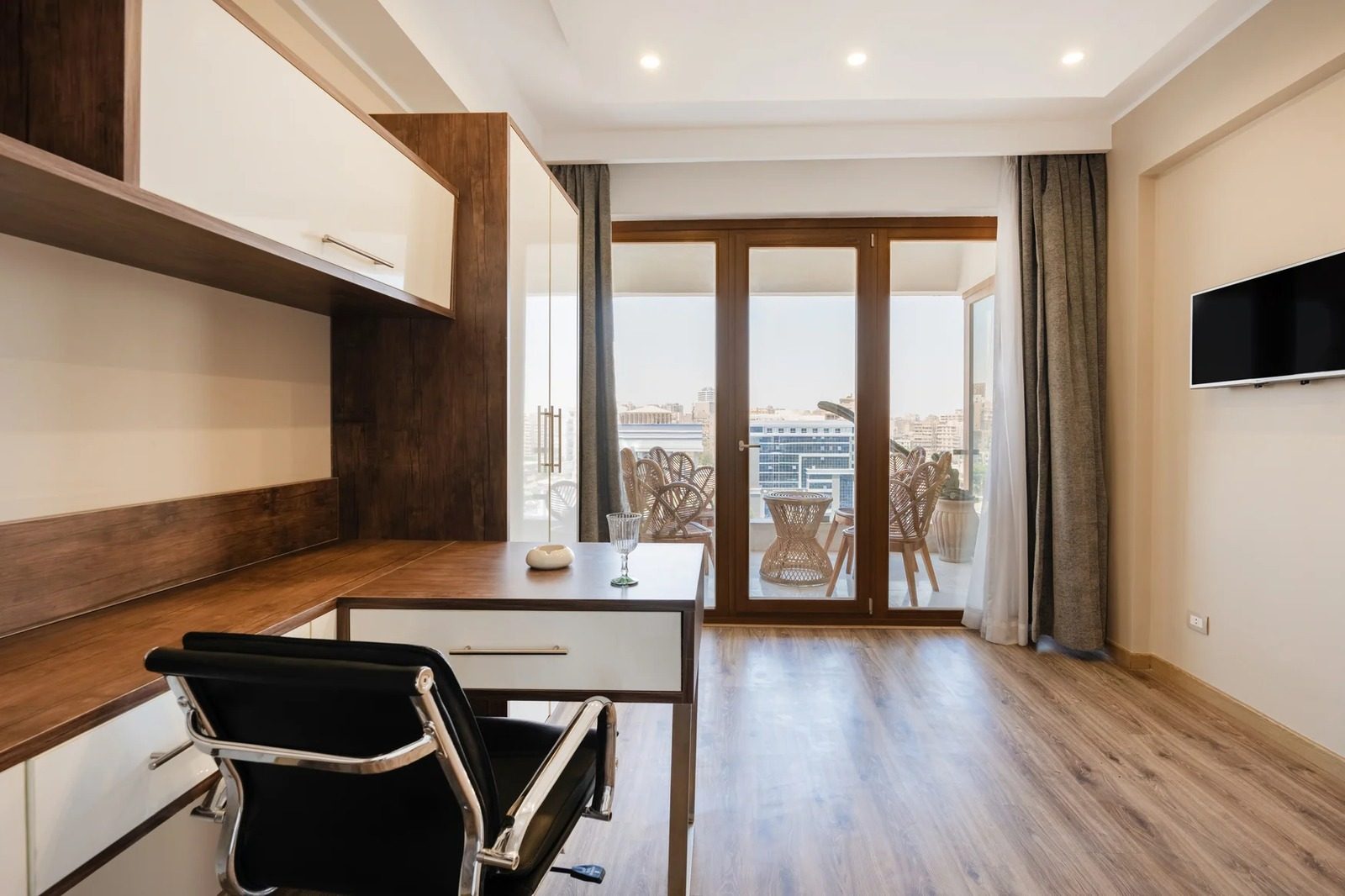 Bright 2BR Apartment – Nile View – Zamalek — Bedroom 2 in Nile side of Zamalek, Cairo, Egypt — photo 2