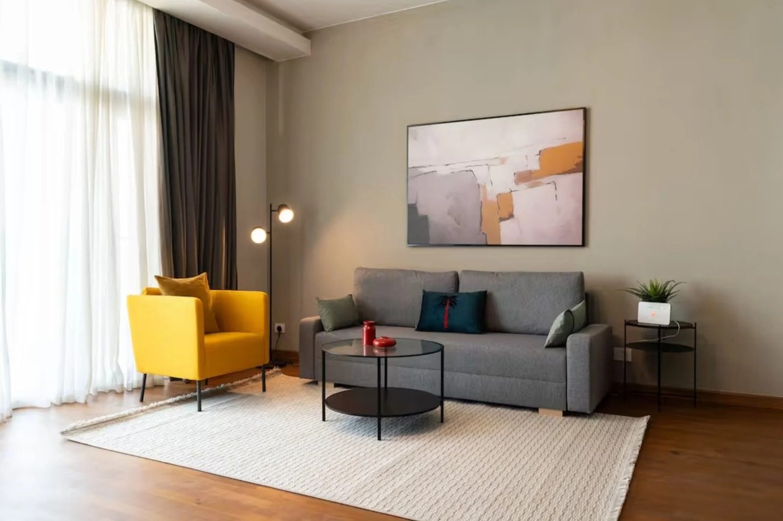 Bright 1BR Apartment with Balcony – Aeon Towers, Sheikh Zayed — Living Room in Aeon Towers, Sheikh Zayed City, Egypt