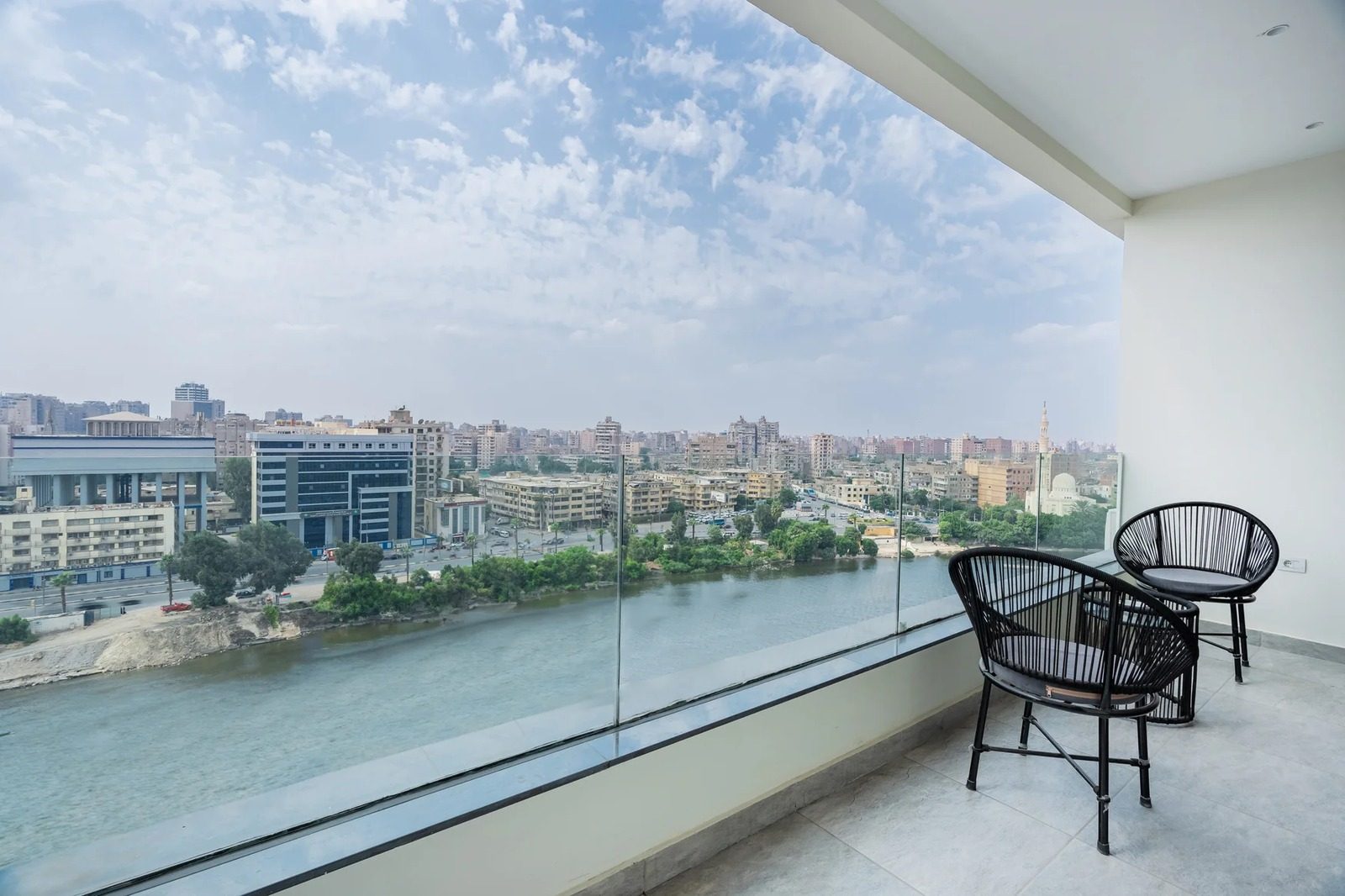3BR Apartment – Nile View – Zamalek — Balcony in Nile side of Zamalek, Cairo, Egypt