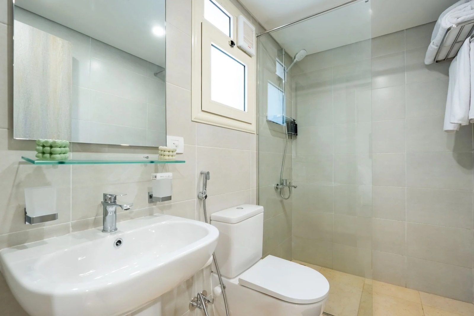 Studio – New Cairo — Full bathroom 1 in Fifth Settlement, New Cairo — near 90th Street, Egypt